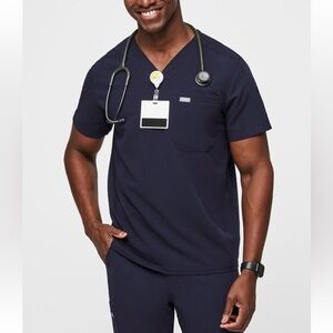 Figs scrub top navy small